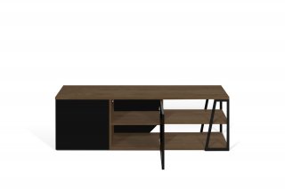 Meuble TV design ALBI en bois noyer/noir
